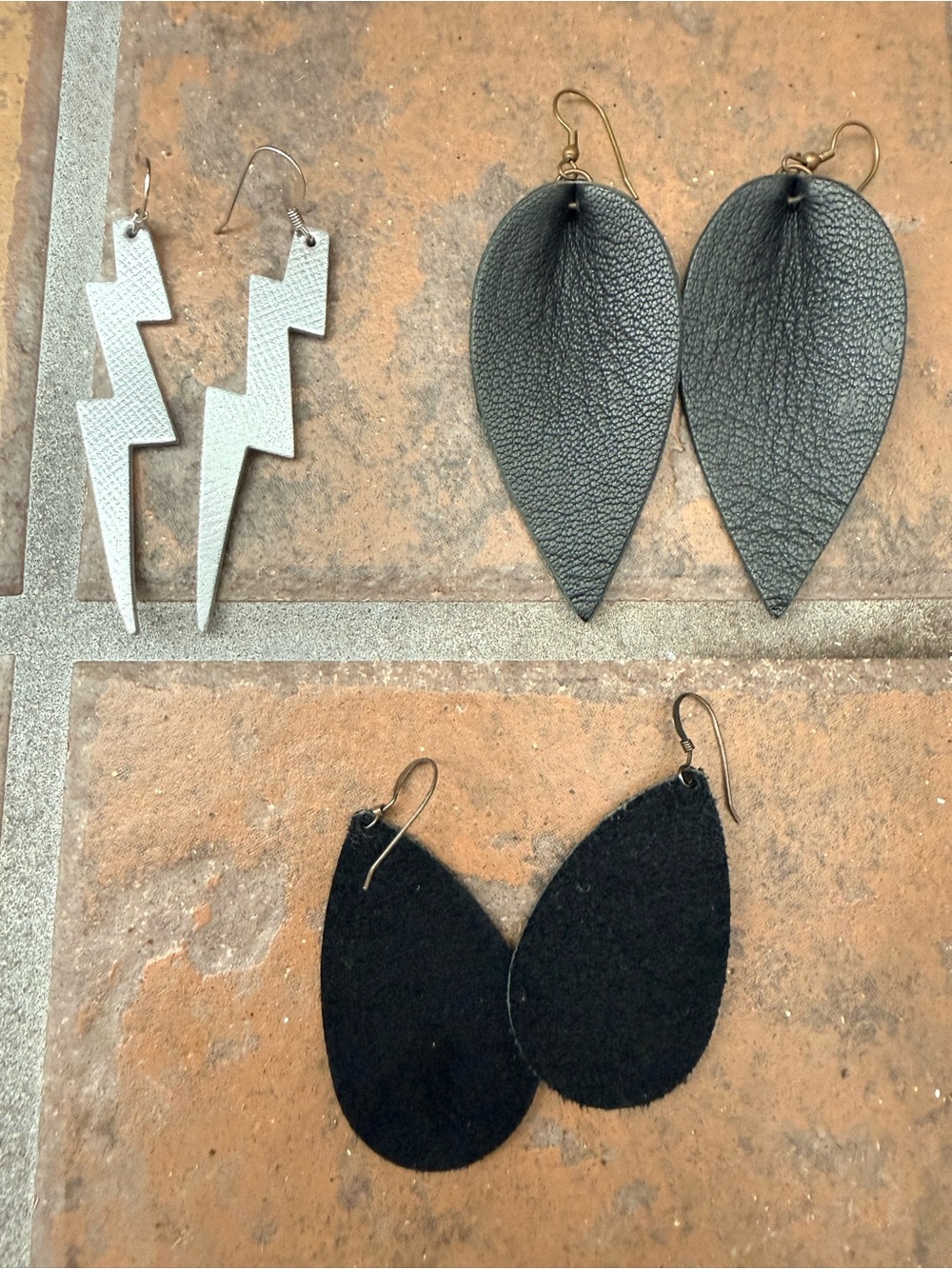 Leather Teardrop Earrings